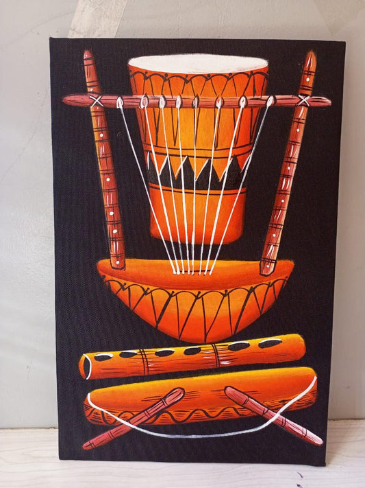 Handmade Canvas Wall Art | Festive Christmas Decor | Unique Gift for Holidays | Modern Boho Home Accent | Ready-to-Hang Painting