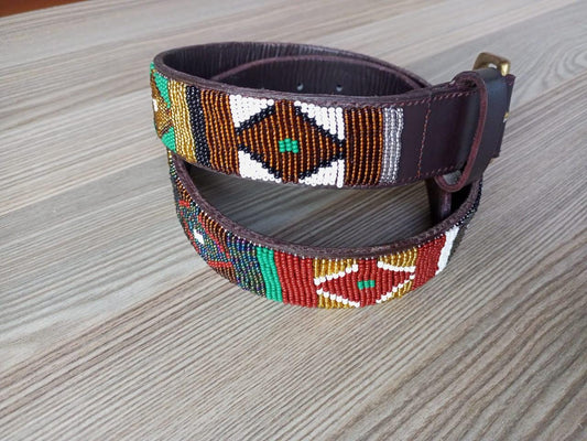 Maasai belt, Leather belt, Beaded belt, Handmade belt, Christmas gifts for loved ones African beaded belt, unisex belt, Casual belt, Boho