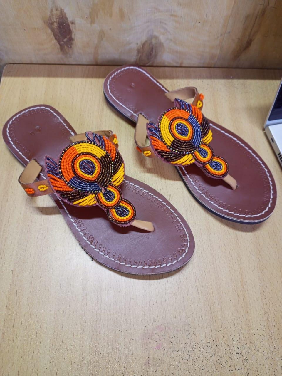 CUSTOMIZED African beaded sandals, summer sandals, Christmas gift for her,mom gift,beach sandals, leather sandals,