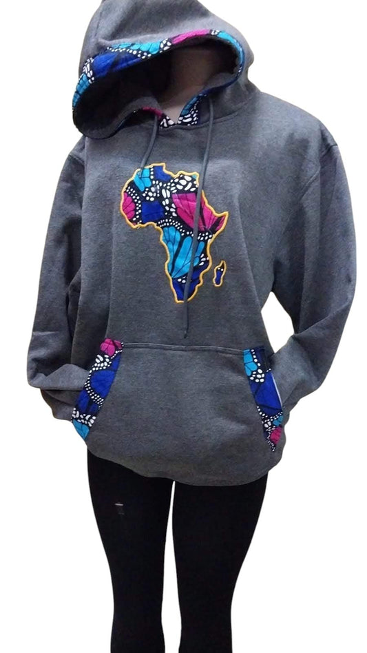 African unisex gray /Handmade Custom Winter Hood/Cozy, Warm, and Stylish Cold Weather Gear/Personalized Winter hood, christmass gift