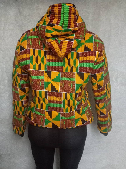 African unisex bomber jacket/Handmade Custom Winter Hood/Cozy, Warm Cold Weather jacket/ Custom Winter Hood jacket/Personalized Winter gift