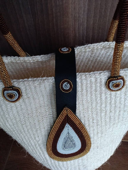 Handmade Woven Sisal Sling Bag - Boho Eco-Friendly Crossbody Bag | Sustainable Natural Fiber Purse | African Artisan Handcrafted Bag