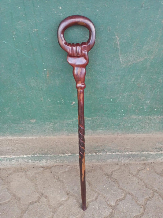 African wood Original Hiking Walking stick/Handmade Kenya Africa Ebony Hardwood Black UnisexCane/Hand designed Came/ Wooden walking stick