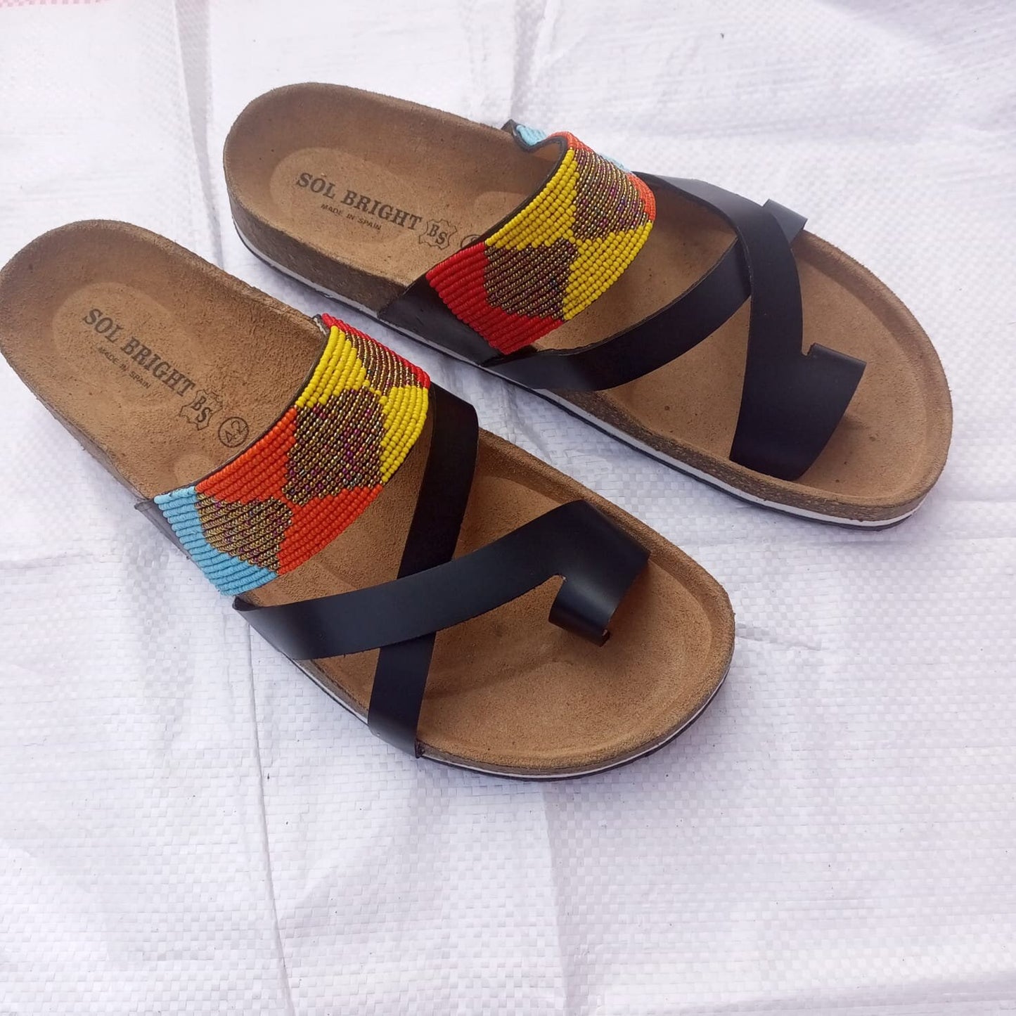 Handmade African Beaded Sandals/Authentic Maasai-Style Leather Flip-Flops Women/Boho Beach Sandals/Comfortable Summer Sandal African Gifts