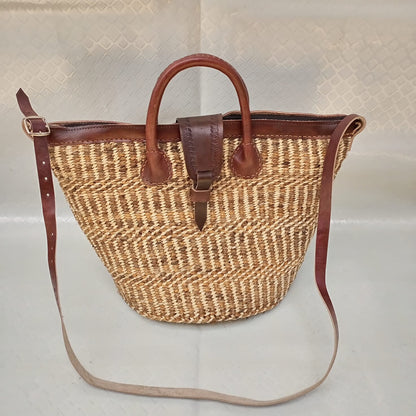 Handmade Woven Sisal Sling Bag - Boho Eco-Friendly Crossbody Bag | Sustainable Natural Fiber Purse | African Artisan Handcrafted Bag