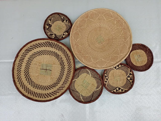 Handwoven Tonga Basket | African Wall Decor | Boho Home Decor | Fair Trade Wall Hanging /Rustic Farmhouse Decor | Handmade Wall Art 8-18