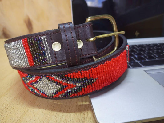 Maasai belt, Leather belt, Beaded belt, Handmade belt, Christmas gifts for loved ones African beaded belt, unisex belt, Casual belt, Boho