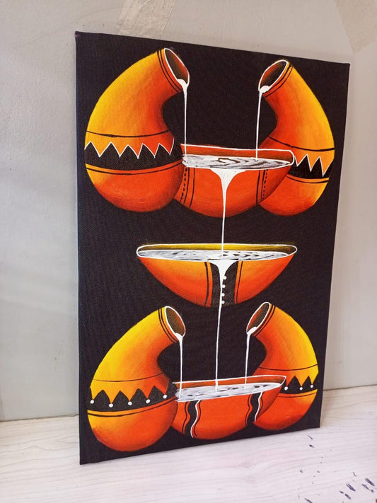 Handmade Canvas Wall Art | Festive Christmas Decor | Unique Gift for Holidays | Modern Boho Home Accent | Ready-to-Hang Painting