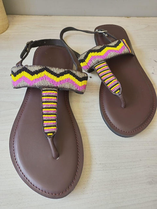 CUSTOMIZED African beaded sandals, summer sandals, Christmas gift for her,mom gift,beach sandals, leather sandals,