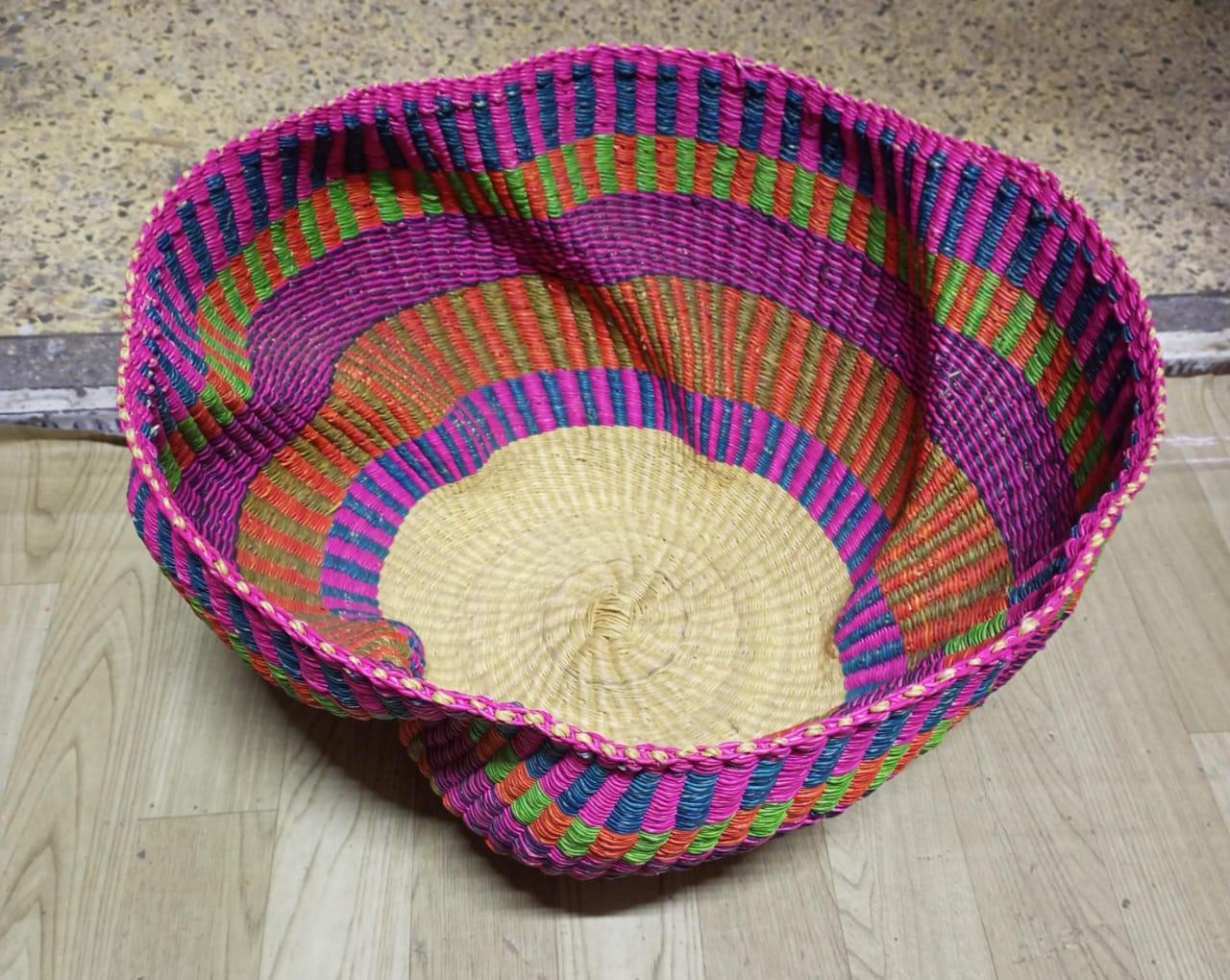 ON SALE:Home Decor, Art Basket, Wave Basket Decor Basket, Bolga Basket, organizer Basket, African Basket, Handmade Basket, Woven Basket