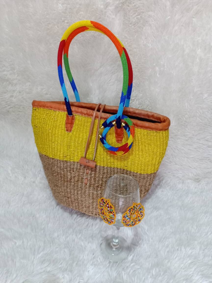 Handmade Woven Sisal Sling Bag - Boho Eco-Friendly Crossbody Bag | Sustainable Natural Fiber Purse | African Artisan Handcrafted Bag