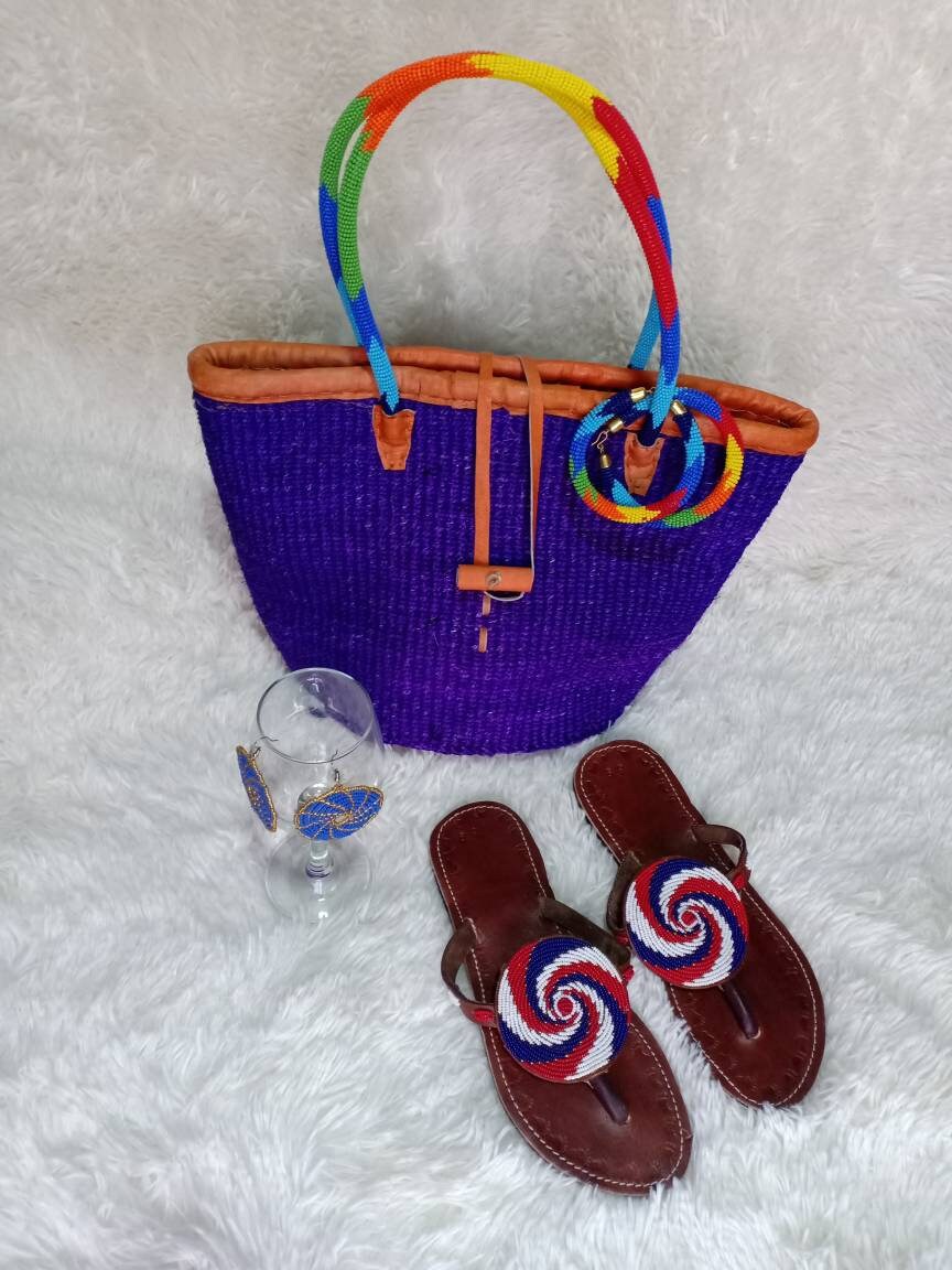 Handmade Woven Sisal Sling Bag - Boho Eco-Friendly Crossbody Bag | Sustainable Natural Fiber Purse | African Artisan Handcrafted Bag