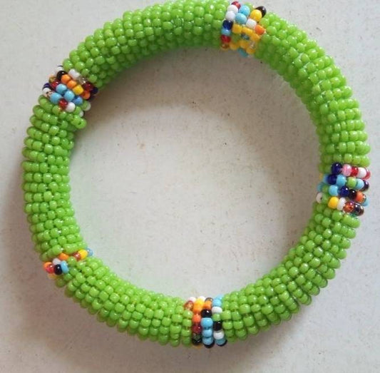 ON SALE: Lime green beaded bracelet, maasai beaded bracelet, Christmas gift for her,African bracelet, mother Day gifts