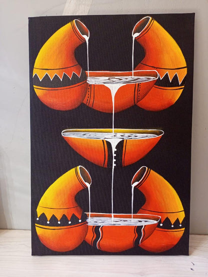 Handmade Canvas Wall Art | Festive Christmas Decor | Unique Gift for Holidays | Modern Boho Home Accent | Ready-to-Hang Painting