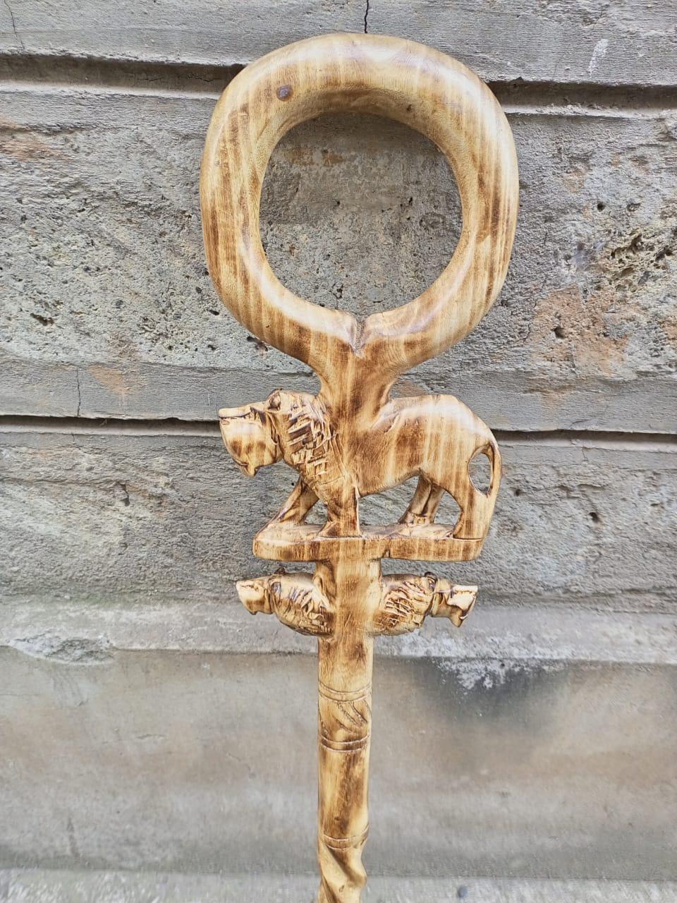 Handcrafted Wooden Walking Stick/Authentic Tribal Hiking Staff/Wooden Walking Cane/Unique Walking Cane Gift