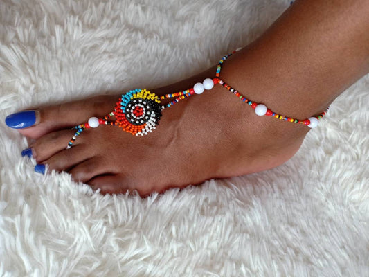 Handmade African Beaded Sandals/Authentic Maasai-Style Leather Flip-Flops Women/Boho Beach Sandals/Comfortable Summer Sandal African Gifts