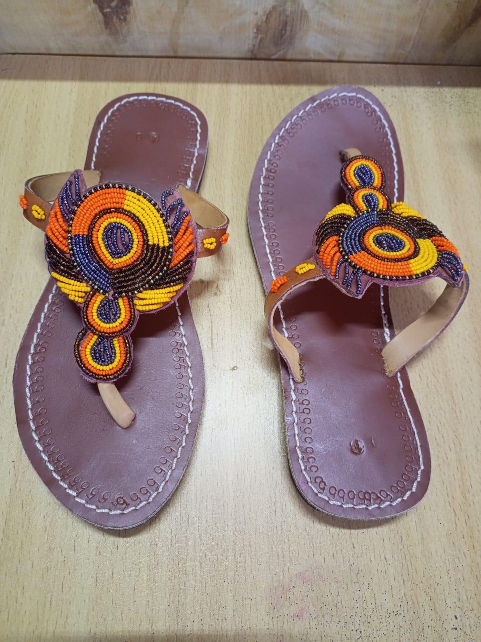 CUSTOMIZED African beaded sandals, summer sandals, Christmas gift for her,mom gift,beach sandals, leather sandals,