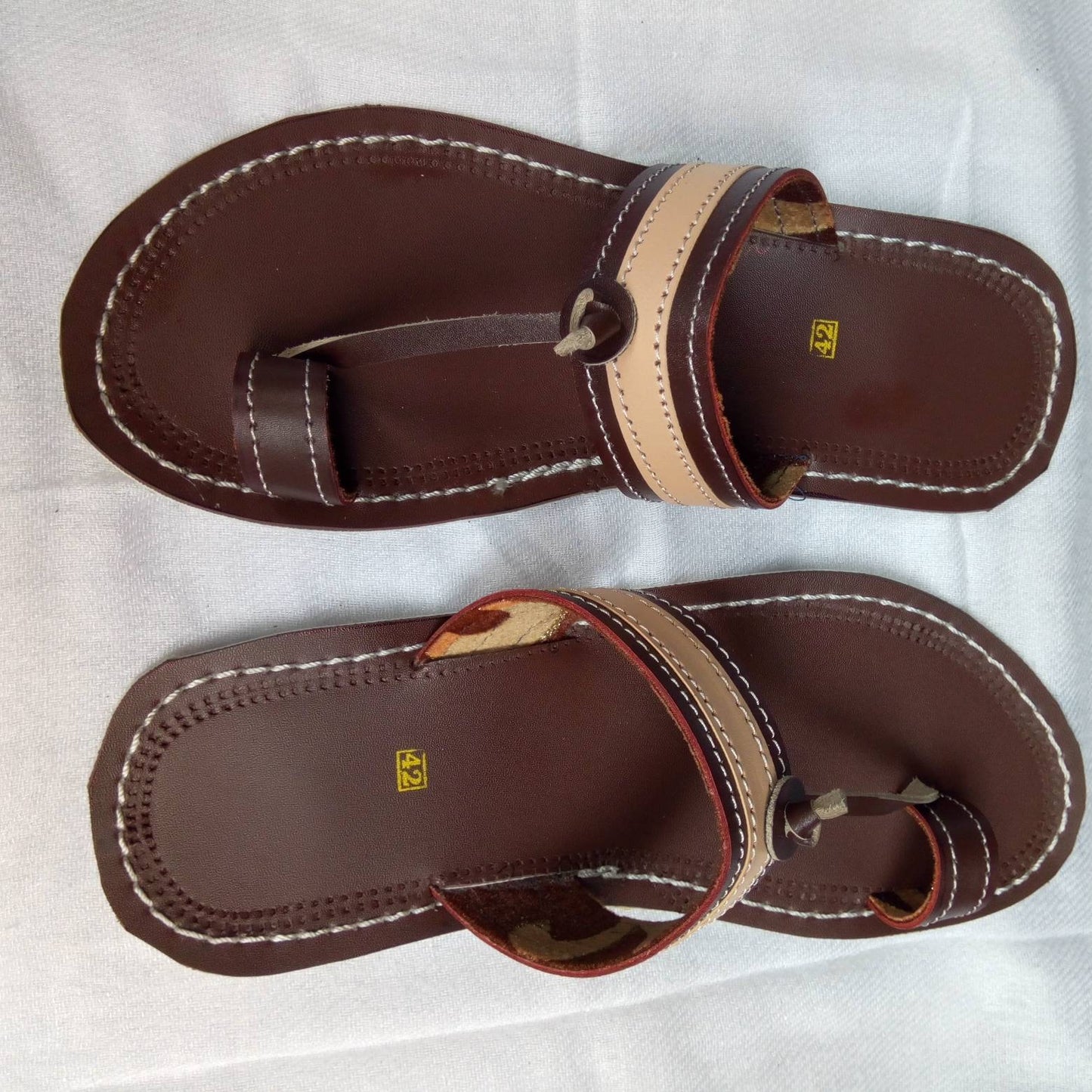 Handmade African Men's Sandals/Genuine Leather Beaded Flip-Flops/Comfortable Summer Sandals for Men/African Shoes/Unique Gift for Him