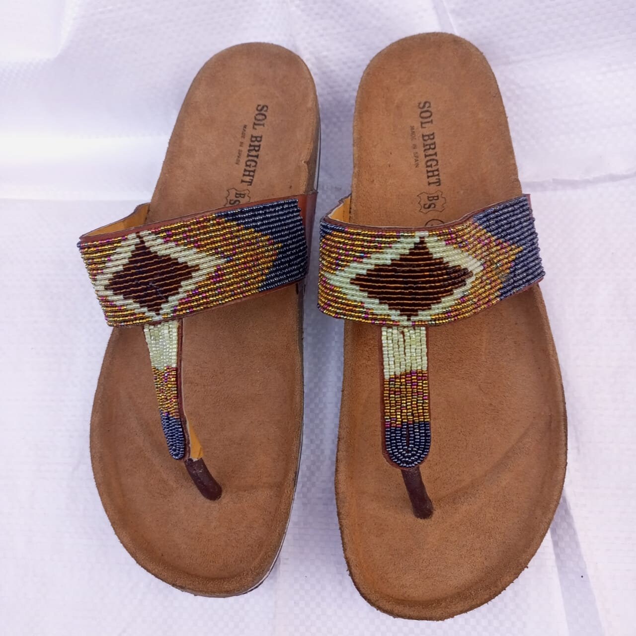 Handmade African Beaded Sandals/Authentic Maasai-Style Leather Flip-Flops Women/Boho Beach Sandals/Comfortable Summer Sandal African Gifts