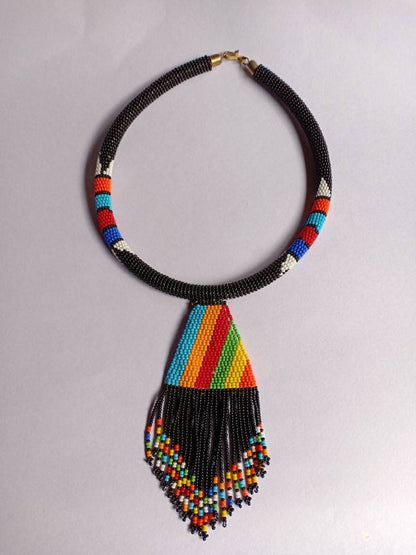 Boho Statement Jewelry/Colorful Seed Bead Necklace/Gift for Her/Handmade Beaded Necklace/gift for women