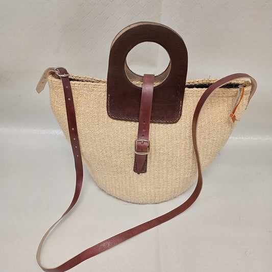 Handmade Woven Sisal Sling Bag - Boho Eco-Friendly Crossbody Bag | Sustainable Natural Fiber Purse | African Artisan Handcrafted Bag