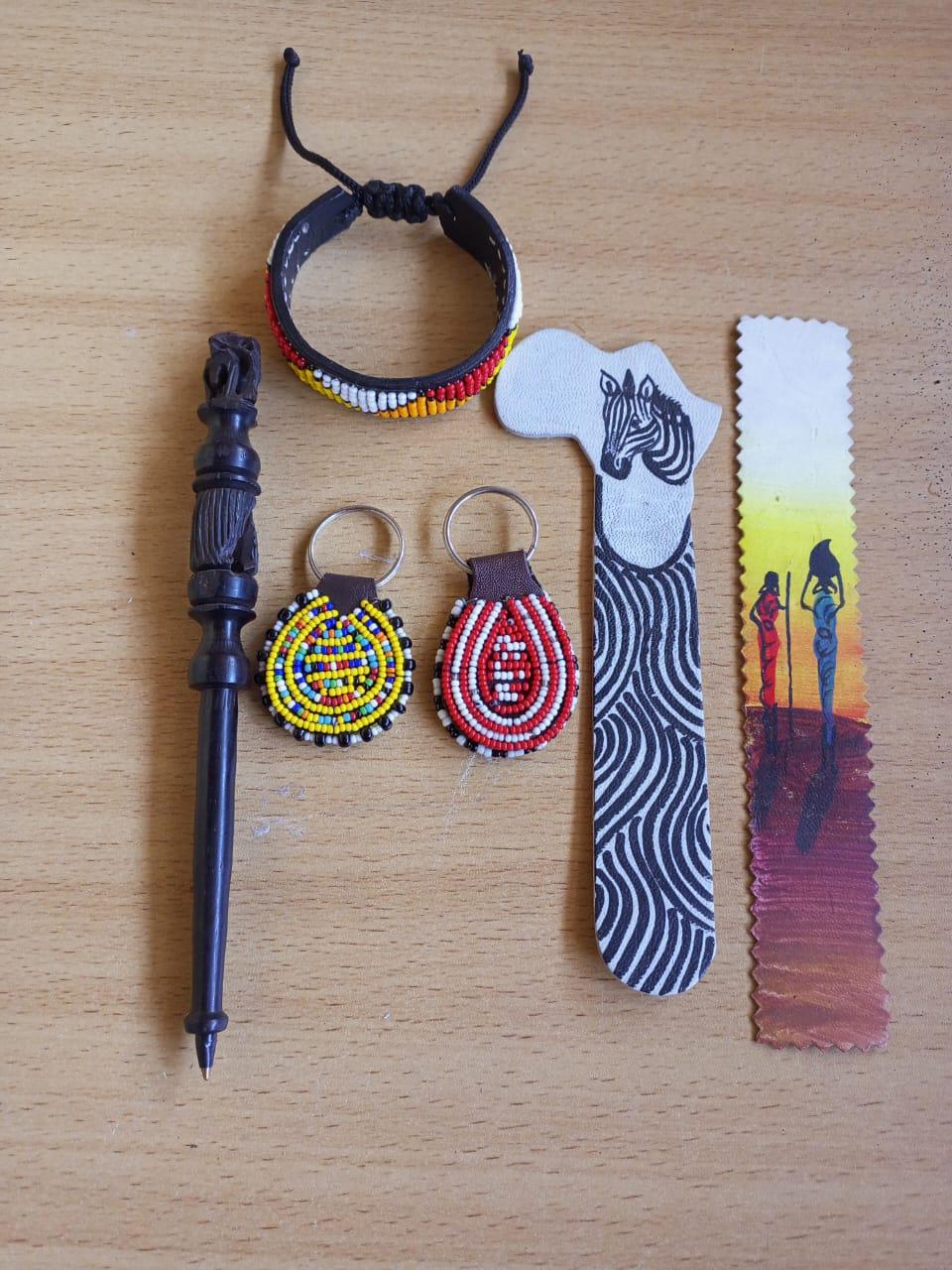 Handcrafted Gift Set: Bookmark, Ebony Pen, Beaded Keyholder  Adjustable Bracelet - Unique Thoughtful Gift for All Occasions