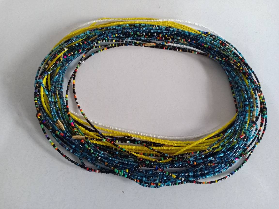 Handmade Waist Beads for Women/African Beaded Body Jewelry/Boho Style, Weight Loss, Belly Chain, Custom Size