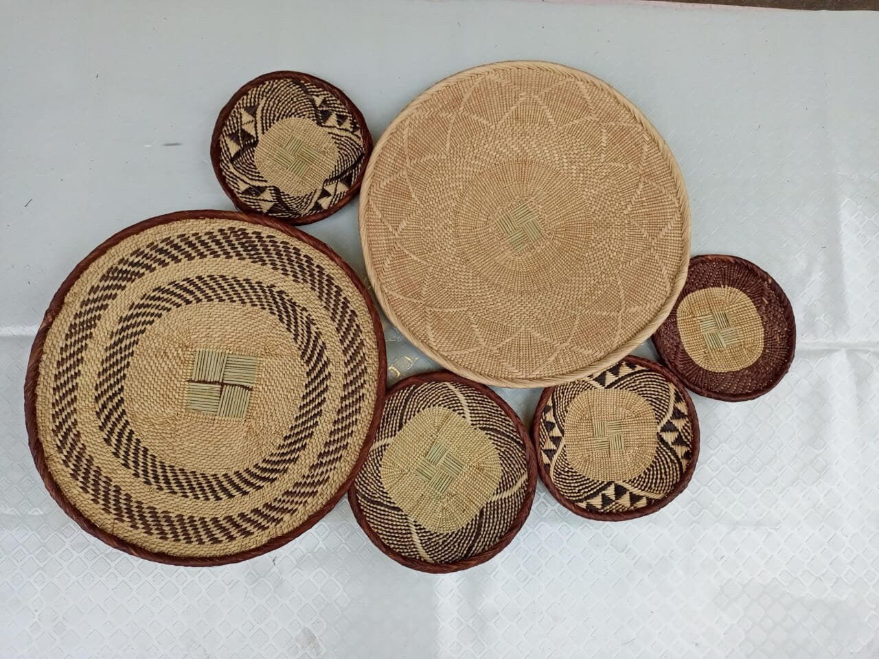 Handwoven Tonga Basket | African Wall Decor | Boho Home Decor | Fair Trade Wall Hanging /Rustic Farmhouse Decor | Handmade Wall Art 8-18