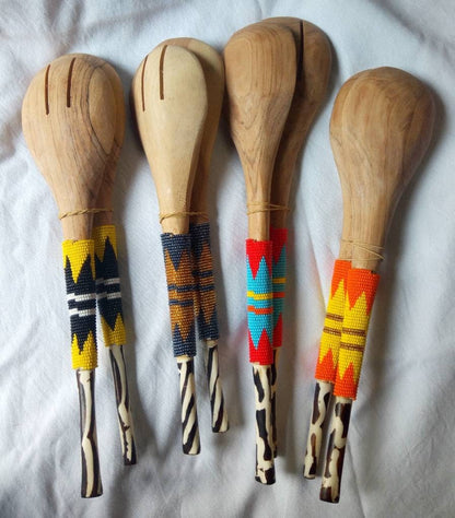 ON SALE: Wooden Server,wooden utensils, wooden spoon,wood spoon and fork ,gift idea,salad server,olive wood server.