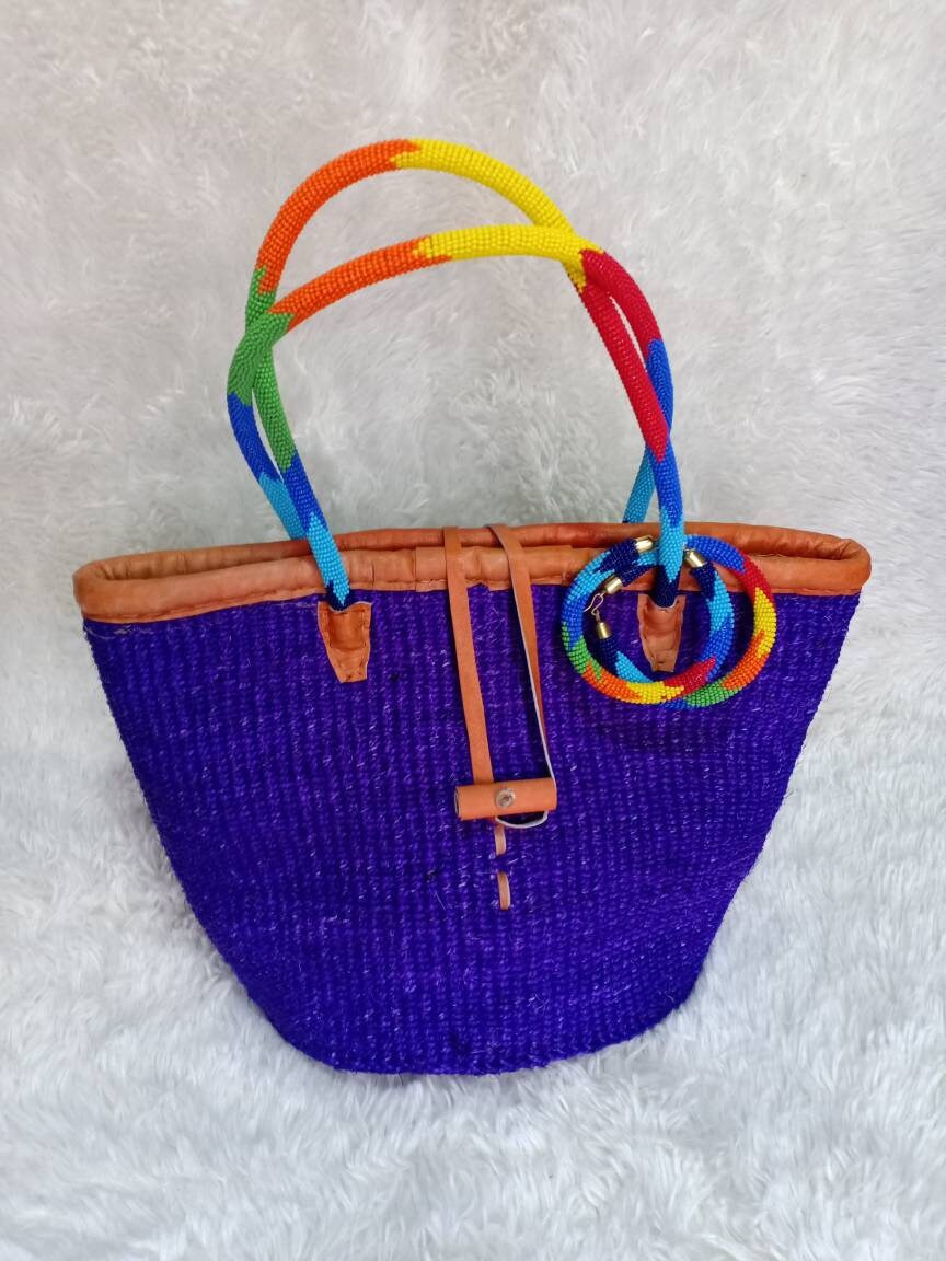 Handmade Woven Sisal Sling Bag - Boho Eco-Friendly Crossbody Bag | Sustainable Natural Fiber Purse | African Artisan Handcrafted Bag
