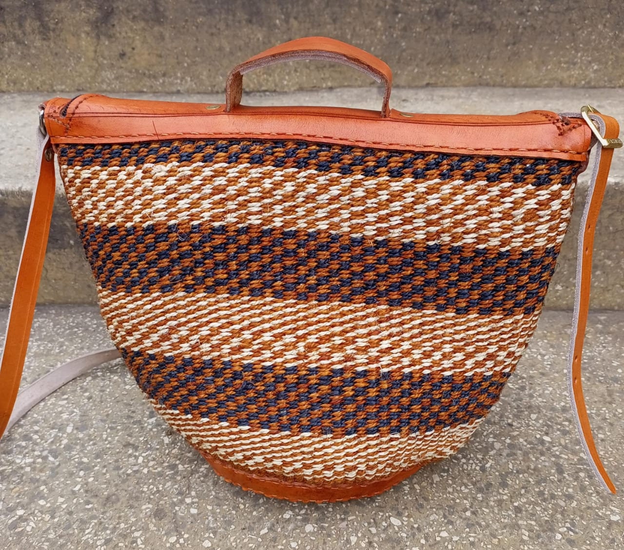 Handmade Woven Sisal Sling Bag - Boho Eco-Friendly Crossbody Bag | Sustainable Natural Fiber Purse | African Artisan Handcrafted Bag