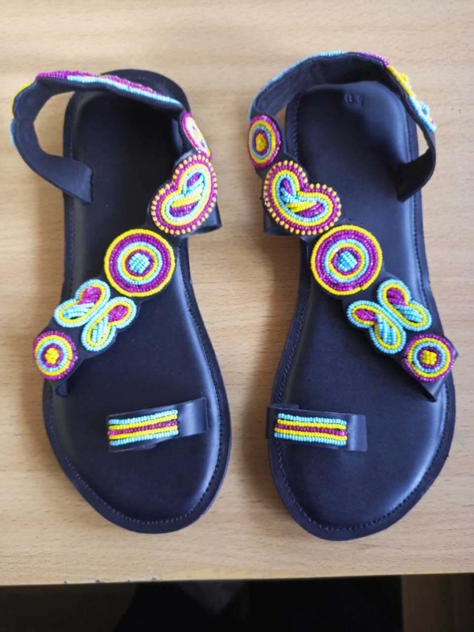 Handmade African Beaded Sandals/Authentic Maasai-Style Leather Flip-Flops Women/Boho Beach Sandals/Comfortable Summer Sandal African Gifts
