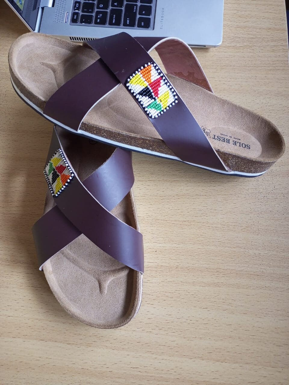 Handmade African Beaded Sandals/Authentic Maasai-Style Leather Flip-Flops Women/Boho Beach Sandals/Comfortable Summer Sandal African Gifts