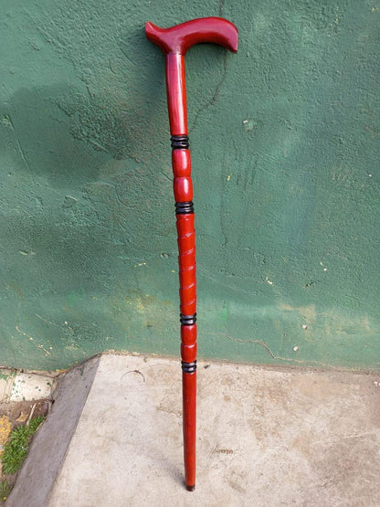 African wood Original Hiking Walking stick/Handmade Kenya Africa Mahogany Hardwood UnisexCane/Hand designed Cane/ Wooden walking stick
