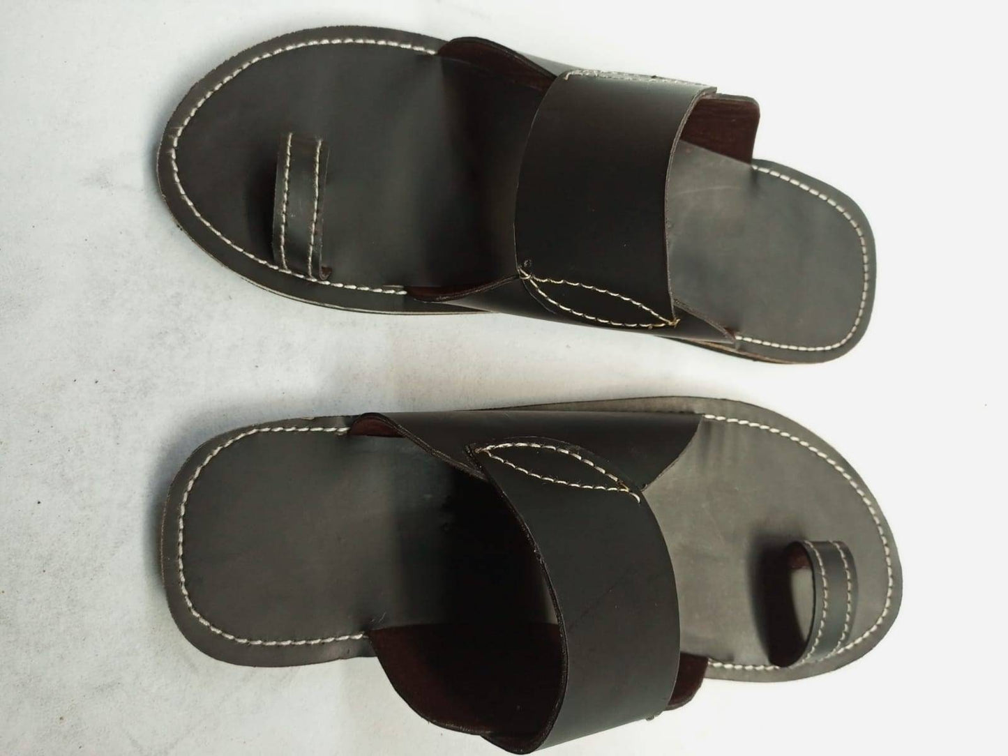Handmade African Men's Sandals/Genuine Leather Beaded Flip-Flops/Comfortable Summer Sandals for Men/African Shoes/Unique Gift for Him