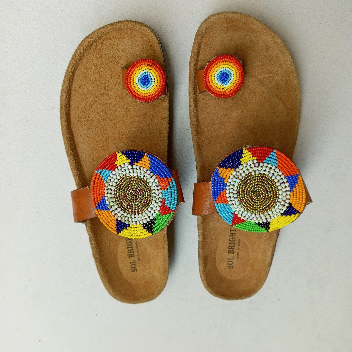 Handmade African Beaded Sandals/Authentic Maasai-Style Leather Flip-Flops Women/Boho Beach Sandals/Comfortable Summer Sandal African Gifts