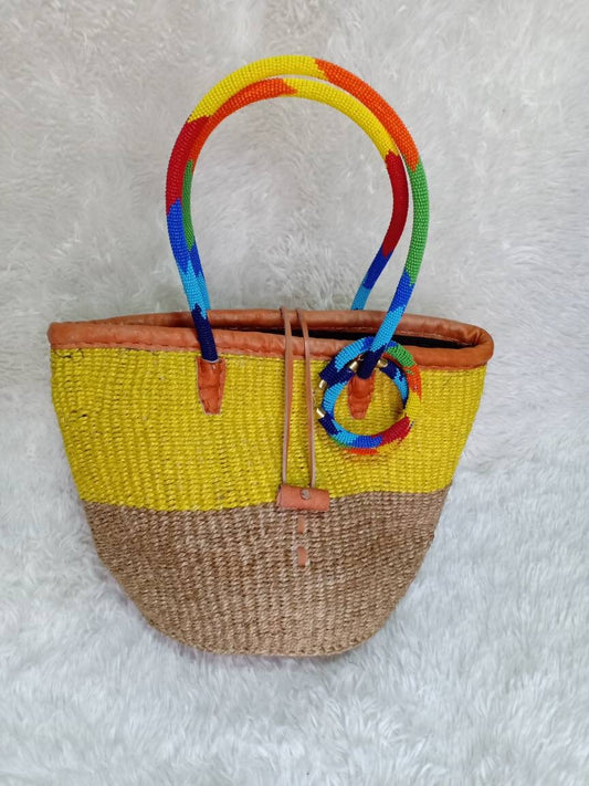 Handmade Woven Sisal Sling Bag - Boho Eco-Friendly Crossbody Bag | Sustainable Natural Fiber Purse | African Artisan Handcrafted Bag