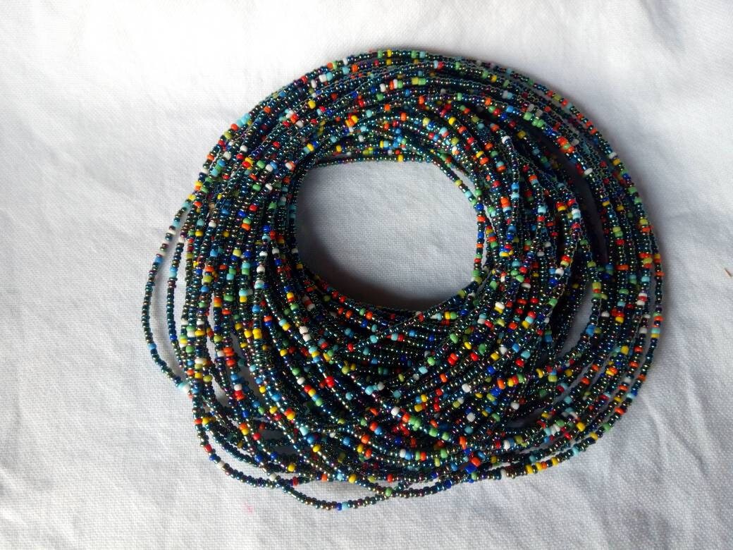Handmade Waist Beads for Women/African Beaded Body Jewelry/Boho Style, Weight Loss, Belly Chain, Custom Size