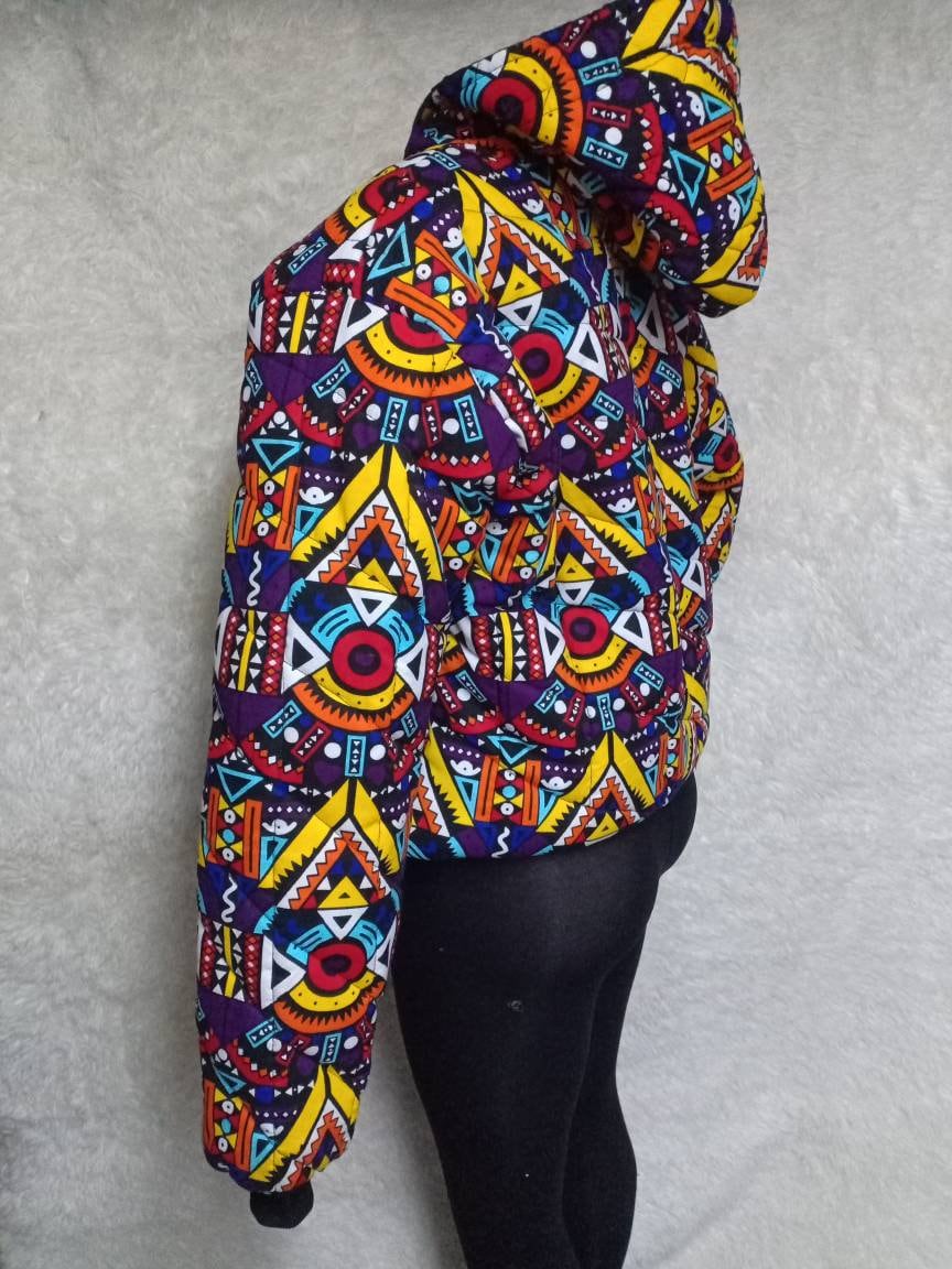 African unisex bomber jacket/Handmade Custom Winter Hood/Warm jacket /Custom Winter Hood/Personalized Winter hood/christmass gift