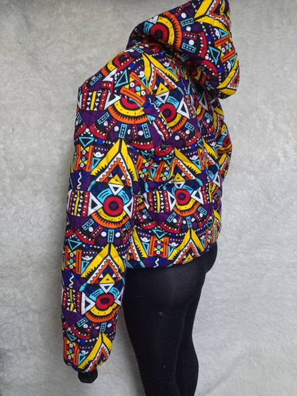 African unisex bomber jacket/Handmade Custom Winter Hood/Warm jacket /Custom Winter Hood/Personalized Winter hood/christmass gift