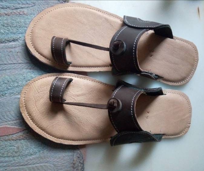 Handmade African Men's Sandals/Genuine Leather Beaded Flip-Flops/Comfortable Summer Sandals for Men/African Shoes/Unique Gift for Him