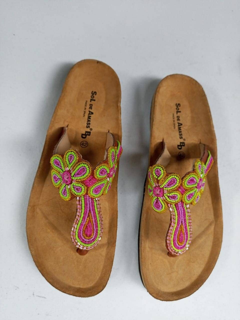 Handmade African Beaded Sandals/Authentic Maasai-Style Leather Flip-Flops Women/Boho Beach Sandals/Comfortable Summer Sandal African Gifts