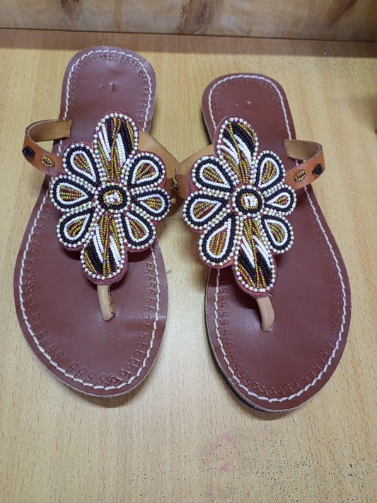 CUSTOMIZED African beaded sandals, summer sandals, Christmas gift for her,mom gift,beach sandals, leather sandals,