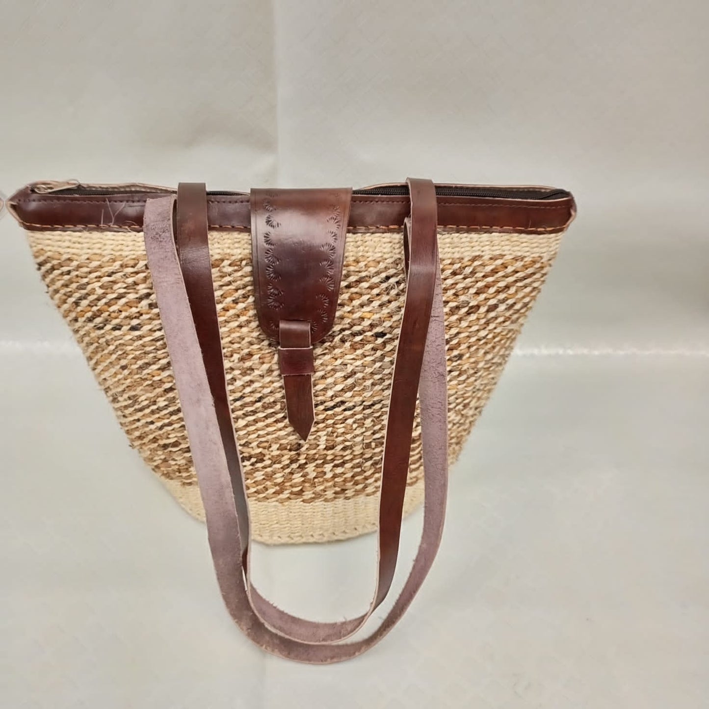 Handmade Woven Sisal Sling Bag - Boho Eco-Friendly Crossbody Bag | Sustainable Natural Fiber Purse | African Artisan Handcrafted Bag