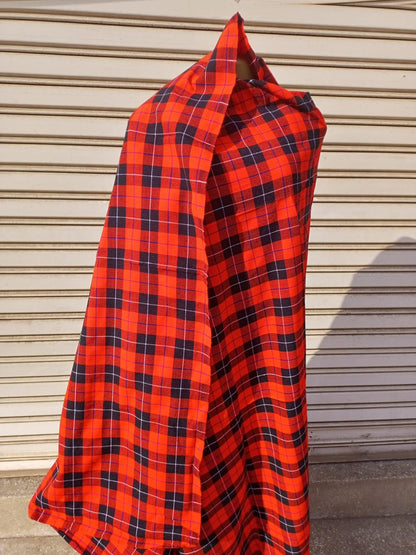 Authentic Maasai Shuka Blanket - Traditional African Tribal Wrap, Red Plaid Safari Blanket for Home Décor or Outdoor Adventures