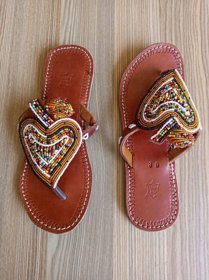 CUSTOMIZED African beaded sandals, summer sandals, Christmas gift for her,mom gift,beach sandals, leather sandals,
