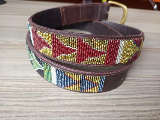 Maasai belt, Leather belt, Beaded belt, Handmade belt, Christmas gifts for loved ones African beaded belt, unisex belt, Casual belt, Boho
