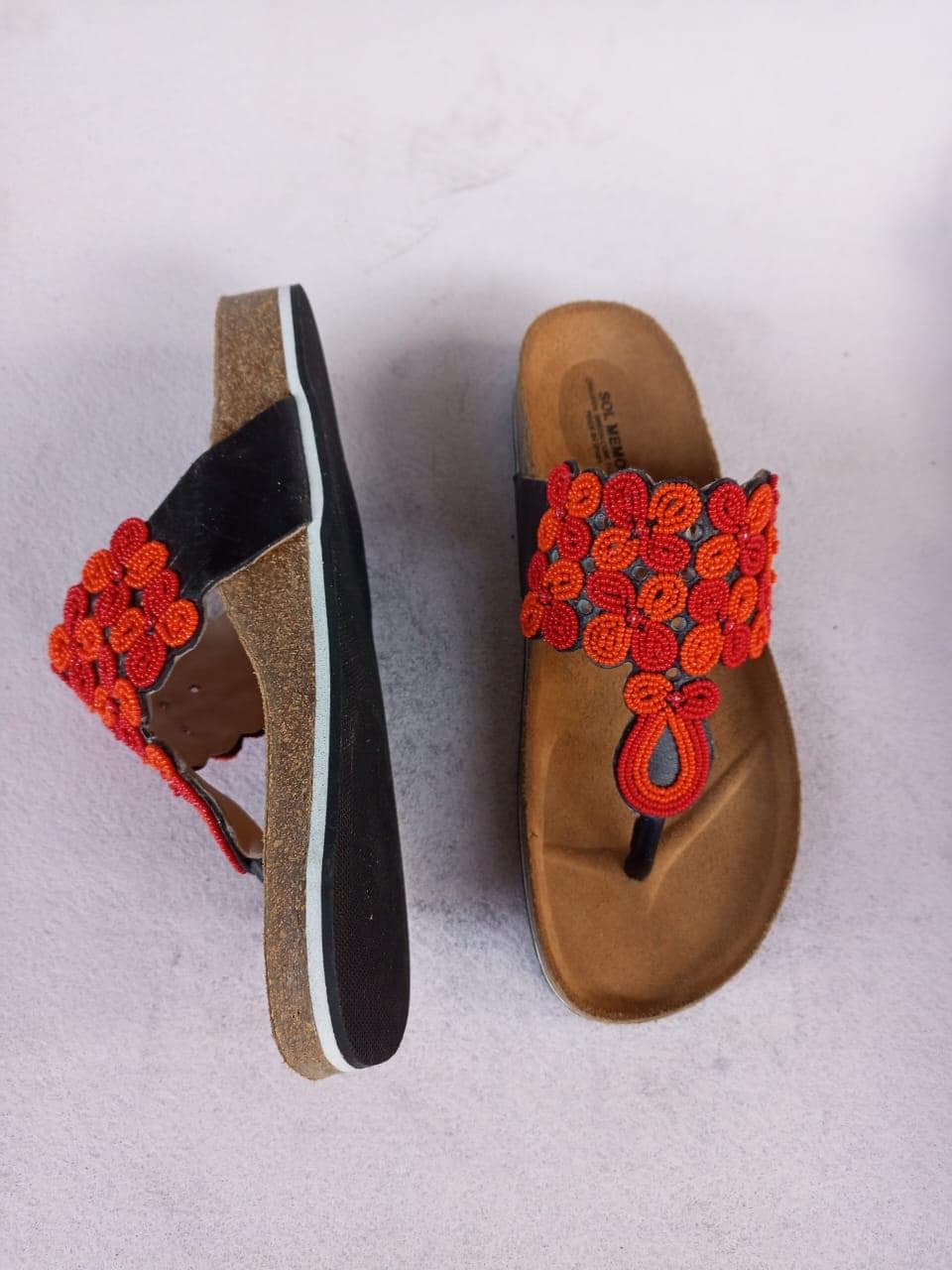 Handmade African Beaded Sandals/Authentic Maasai-Style Leather Flip-Flops Women/Boho Beach Sandals/Comfortable Summer Sandal African Gifts