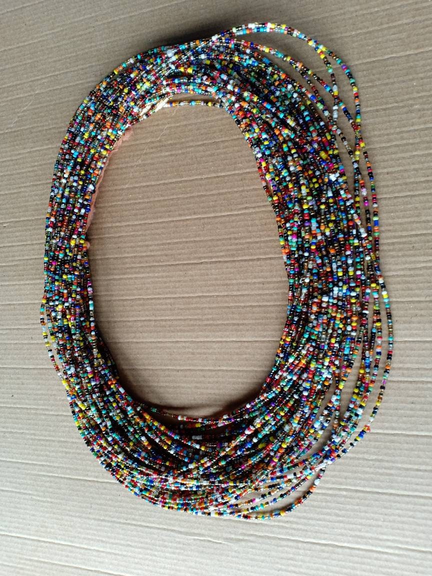 Handmade Waist Beads for Women/African Beaded Body Jewelry/Boho Style, Weight Loss, Belly Chain, Custom Size