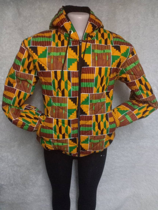 African unisex bomber jacket/Handmade Custom Winter Hood/Cozy, Warm Cold Weather jacket/ Custom Winter Hood jacket/Personalized Winter gift